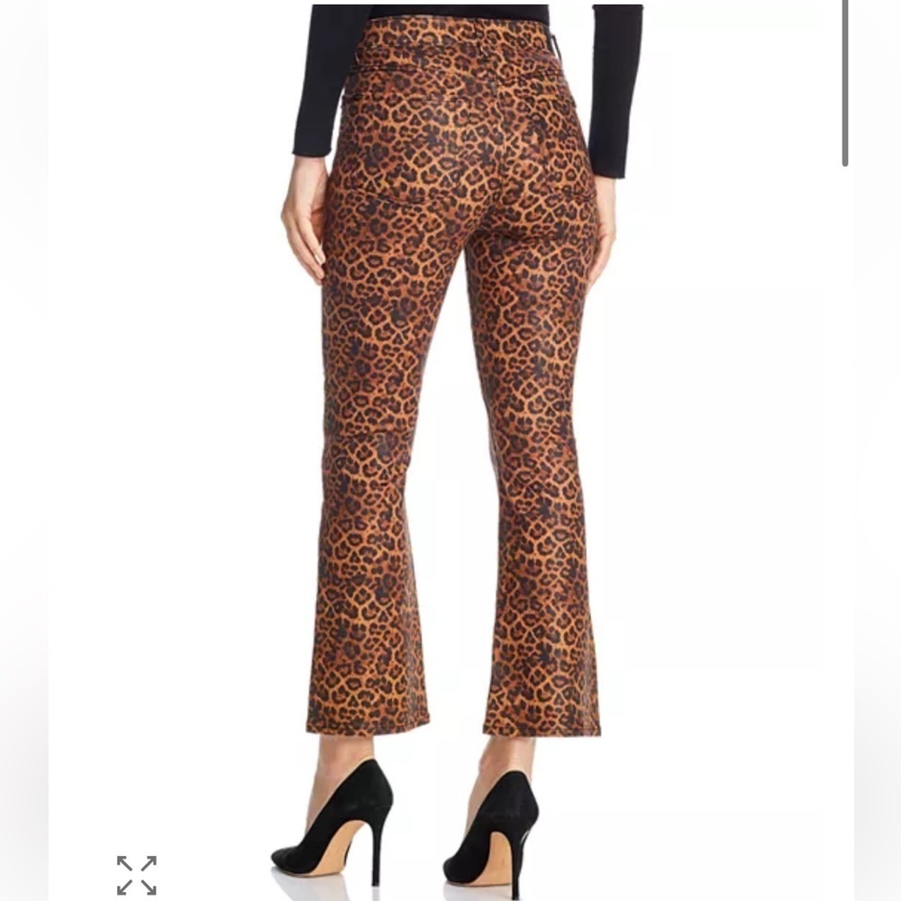 NWT 7 For All Man Kind High-waisted Kick Flare Jeans in Coated Leopard Size 24 - Picture 3 of 9